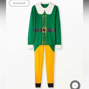 Hannah Anderson Buddy the Elf Costume Pajamas with Hat- Green and Yellow